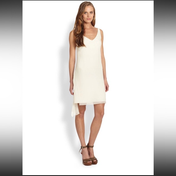 Ralph Lauren Dresses & Skirts - Ralph Lauren Blue Label Cream Asymmetrical 100% Silk Dress Size 8